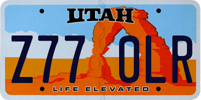 UT license plate Z770LR