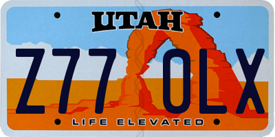 UT license plate Z770LX