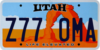 UT license plate Z770MA