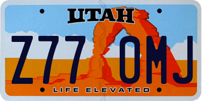 UT license plate Z770MJ