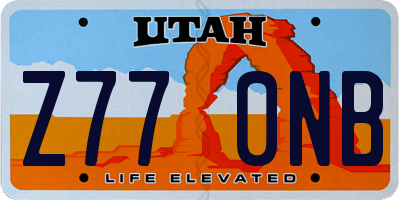 UT license plate Z770NB
