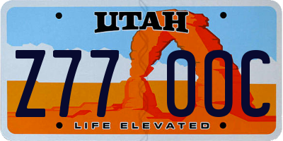 UT license plate Z770OC