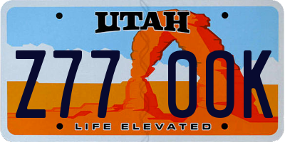 UT license plate Z770OK