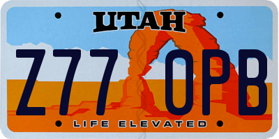 UT license plate Z770PB