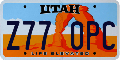 UT license plate Z770PC
