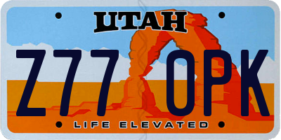 UT license plate Z770PK