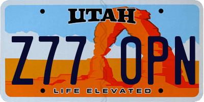 UT license plate Z770PN