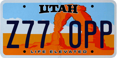 UT license plate Z770PP