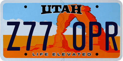 UT license plate Z770PR