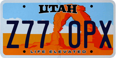 UT license plate Z770PX