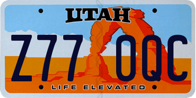 UT license plate Z770QC