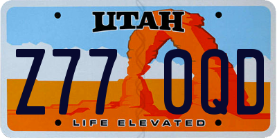UT license plate Z770QD
