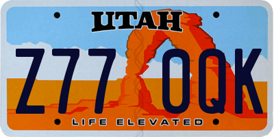 UT license plate Z770QK