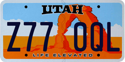 UT license plate Z770QL