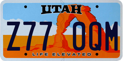 UT license plate Z770QM