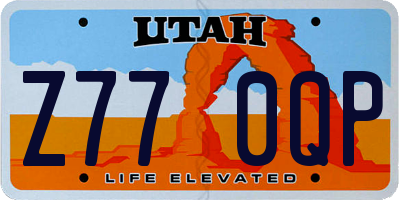 UT license plate Z770QP