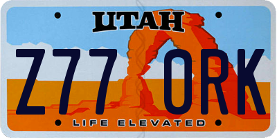 UT license plate Z770RK