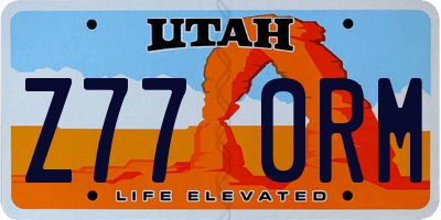 UT license plate Z770RM