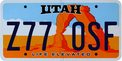 UT license plate Z770SF