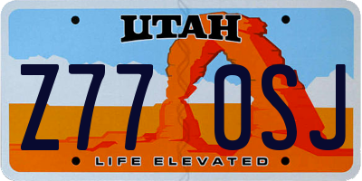 UT license plate Z770SJ