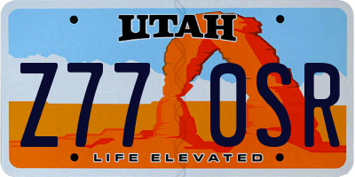 UT license plate Z770SR