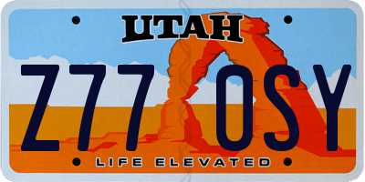 UT license plate Z770SY