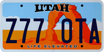 UT license plate Z770TA
