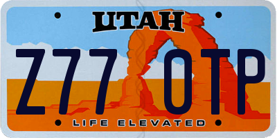 UT license plate Z770TP