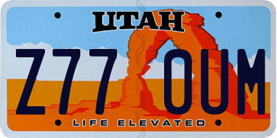 UT license plate Z770UM