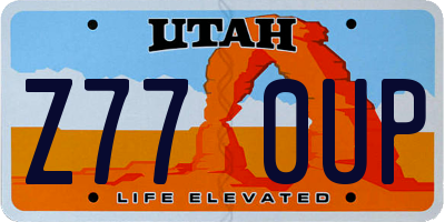 UT license plate Z770UP