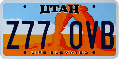 UT license plate Z770VB