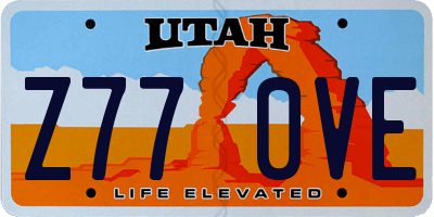 UT license plate Z770VE