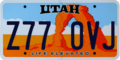 UT license plate Z770VJ