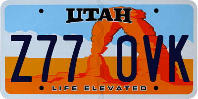 UT license plate Z770VK