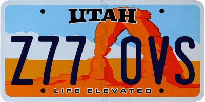 UT license plate Z770VS