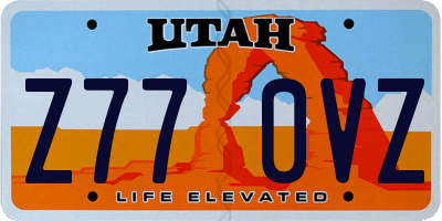 UT license plate Z770VZ