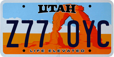 UT license plate Z770YC