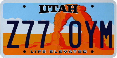 UT license plate Z770YM