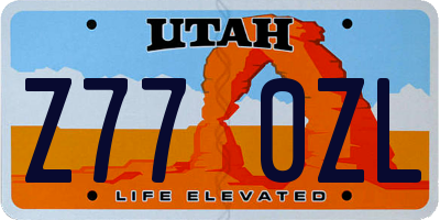 UT license plate Z770ZL
