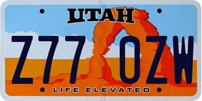 UT license plate Z770ZW