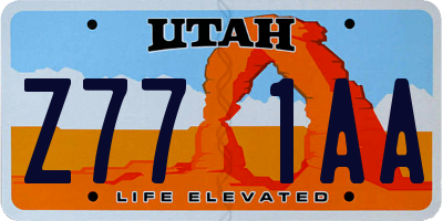 UT license plate Z771AA