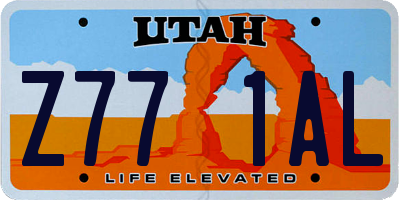 UT license plate Z771AL