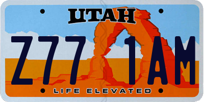 UT license plate Z771AM