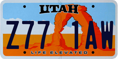 UT license plate Z771AW