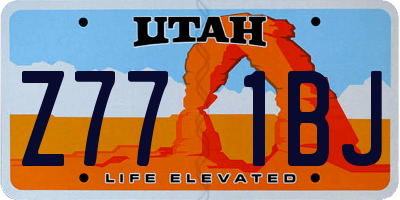 UT license plate Z771BJ