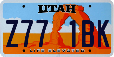 UT license plate Z771BK