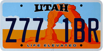 UT license plate Z771BR