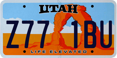UT license plate Z771BU