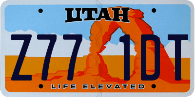 UT license plate Z771DT