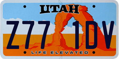 UT license plate Z771DV